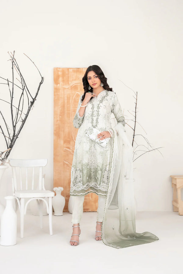 Libas Organza Unstitched With Purse