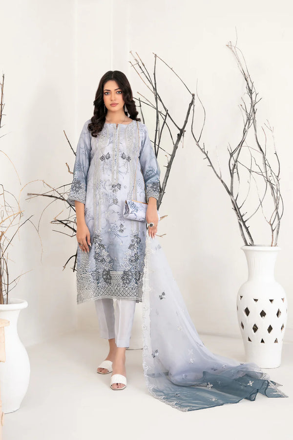 Libas Organza Unstitched With Purse 6