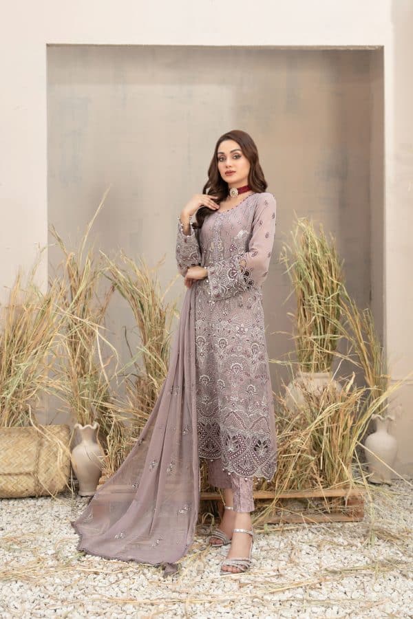 Z-232 Embroidered Chiffon Ready Made