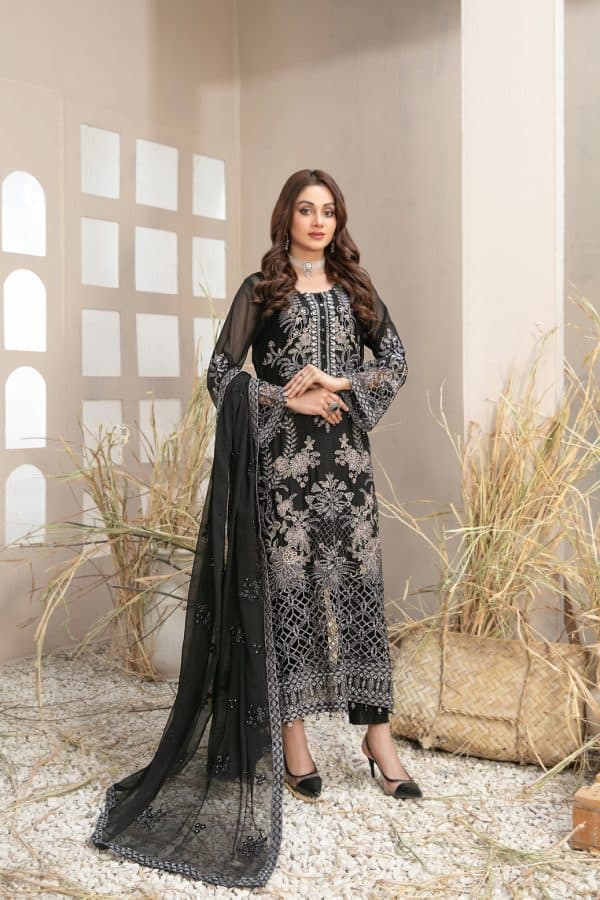 Z-234 Embroidered Chiffon Ready Made