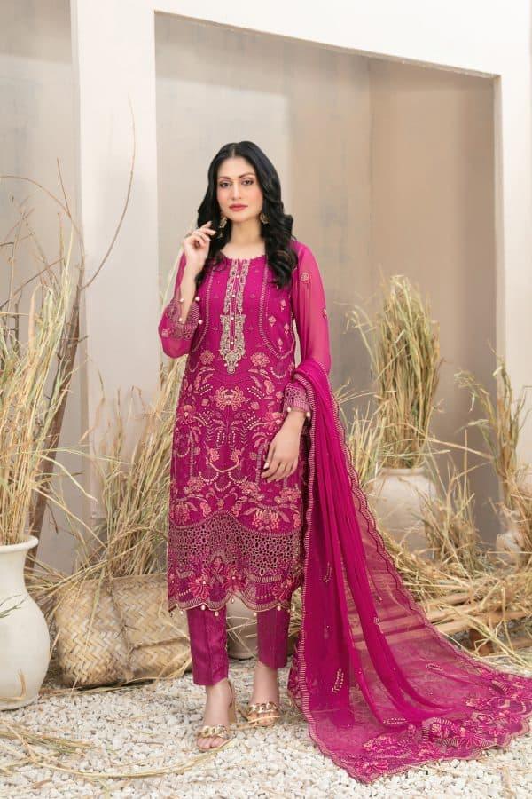 Z-235 Embroidered Chiffon Ready Made