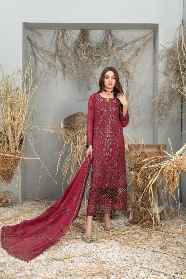 Z-236 Embroidered Chiffon Ready Made