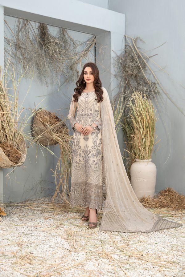 Z-239 Embroidered Chiffon Ready Made