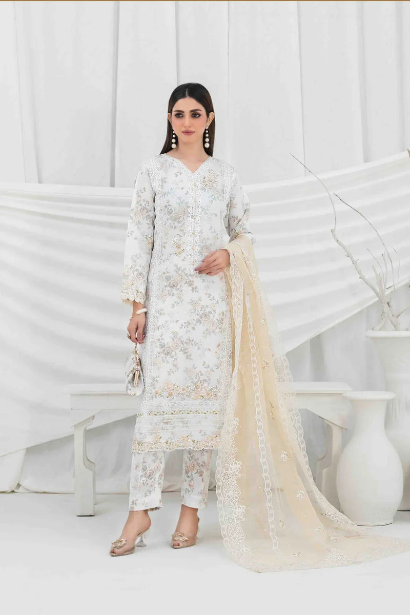 Z-249 Embroidered Organza Ready Made