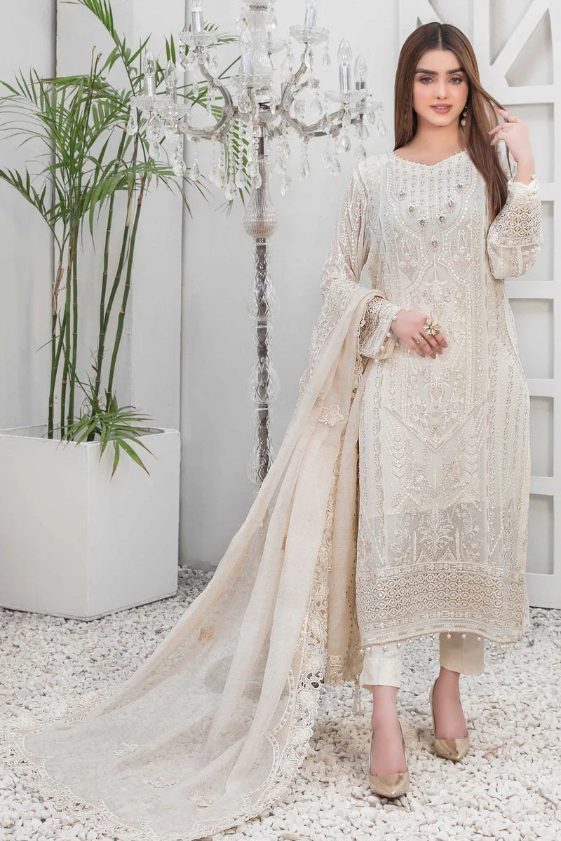 Z-204 Embroidered Chiffon Ready Made