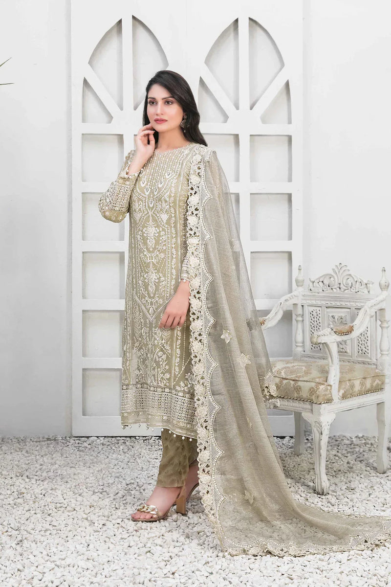 Z-201 Embroidered Chiffon Ready Made