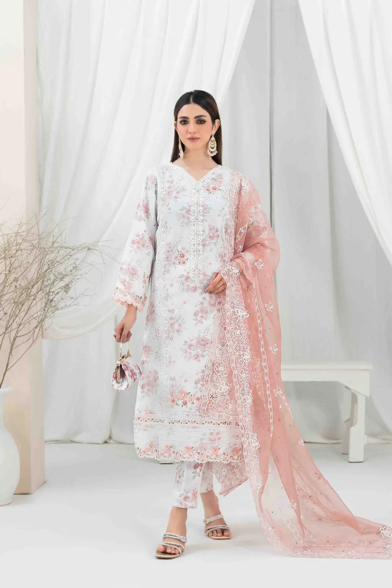 Z-250 Embroidered Organza Ready Made