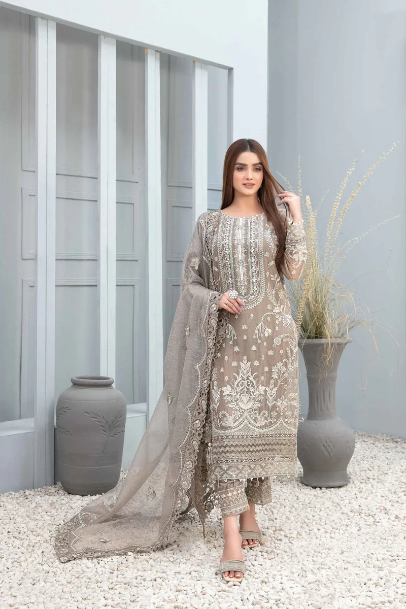 Z-210 Embroidered Chiffon Ready Made