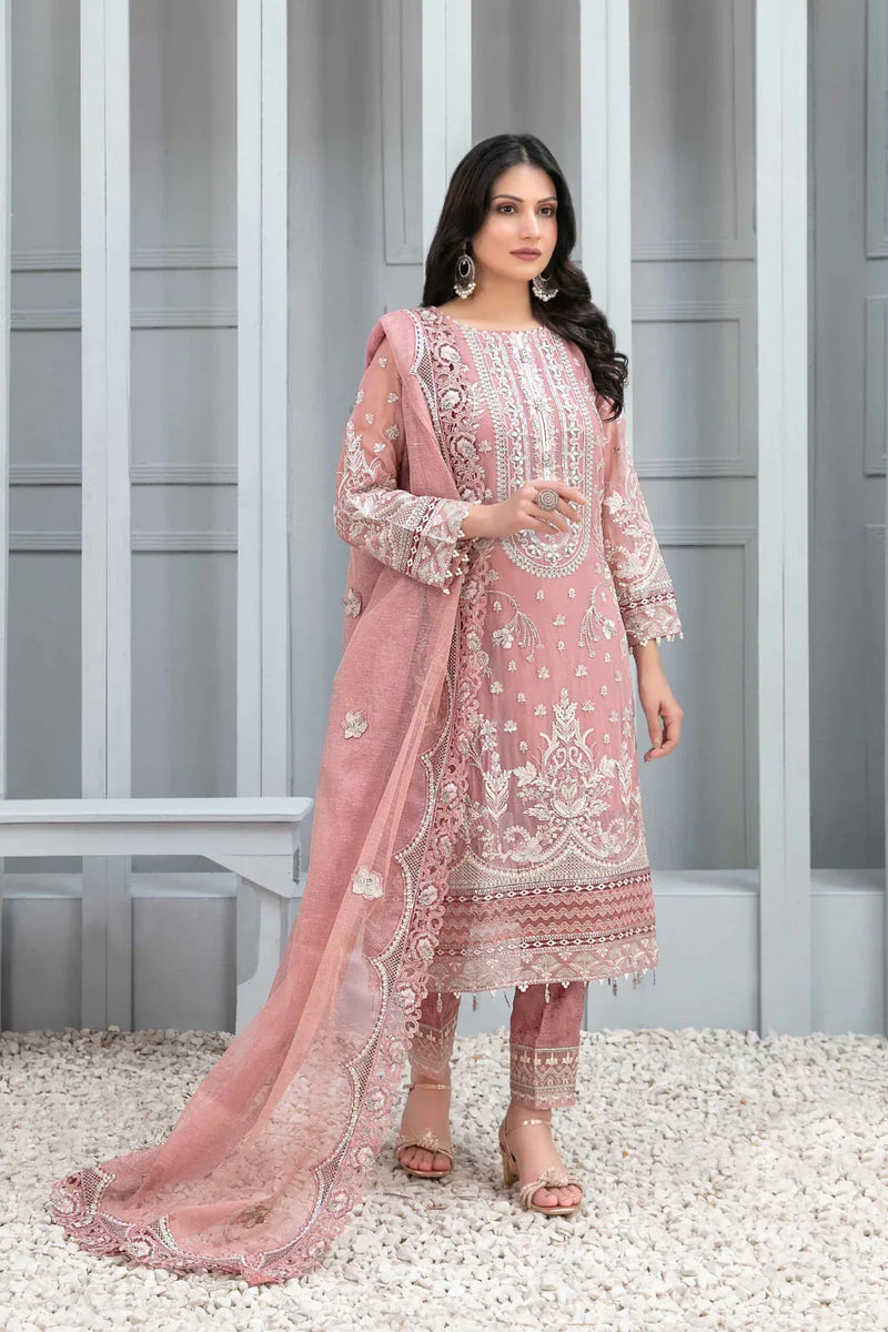 Z-206 Embroidered Chiffon Ready Made