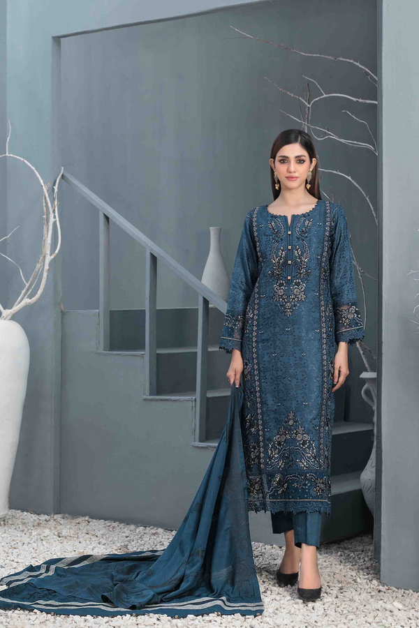 Z-273 Embroidered Organza Ready Made