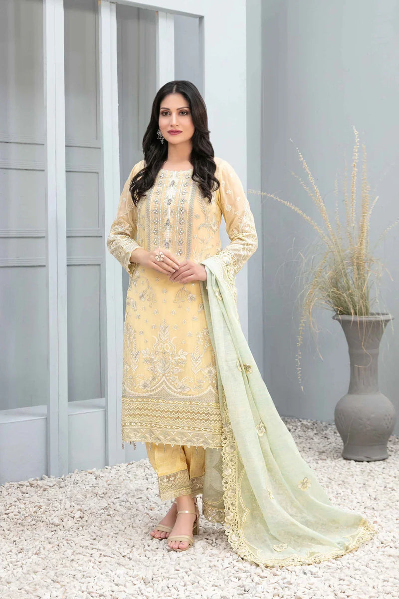 Z-207 Embroidered Chiffon Ready Made
