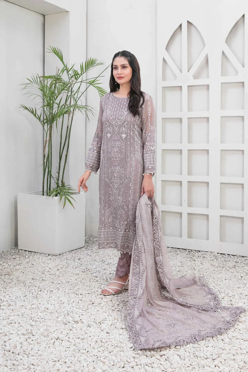 Z-205 Embroidered Chiffon Ready Made