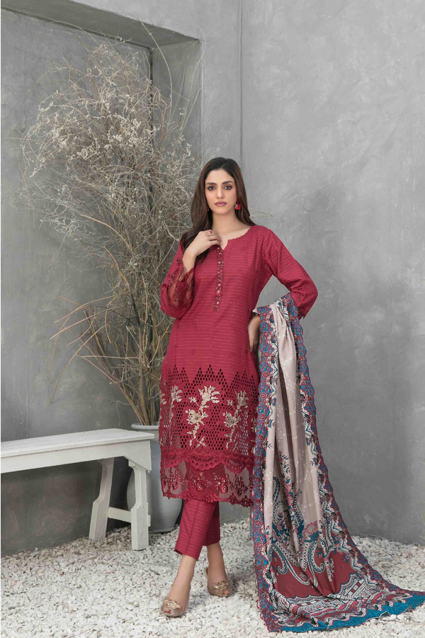 Z-267 Embroidered Organza Ready Made