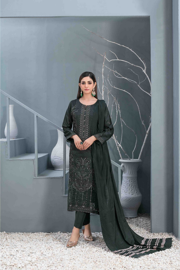 Z-266 Embroidered Organza Ready Made