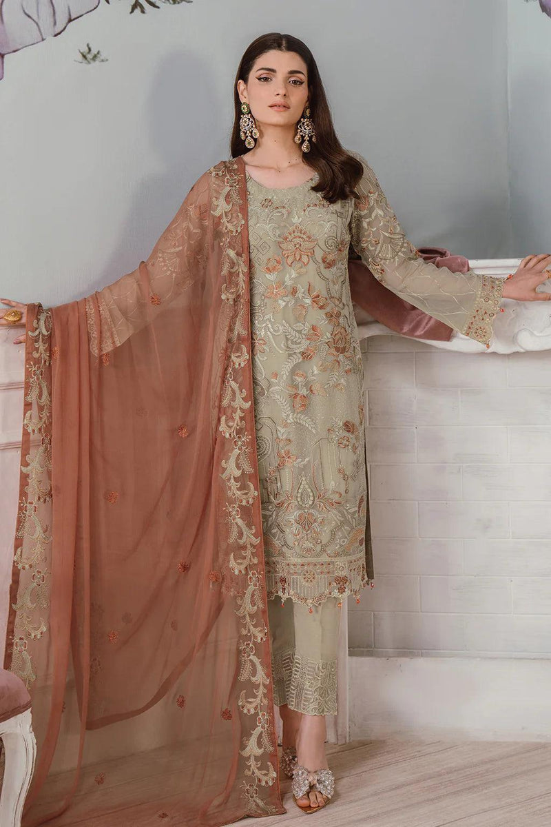 Libas 139 Embroidered Chiffon Ready Made Suit - Al Libas Al Asri
