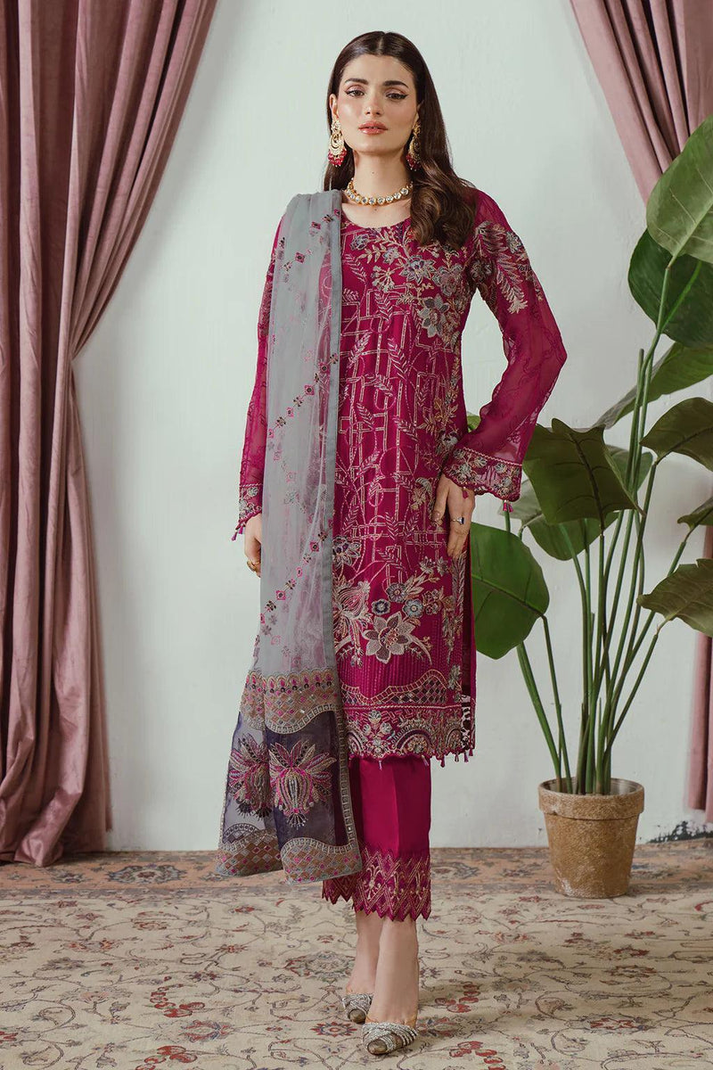 Libas 140 Embroidered Chiffon Ready Made Suit - Al Libas Al Asri