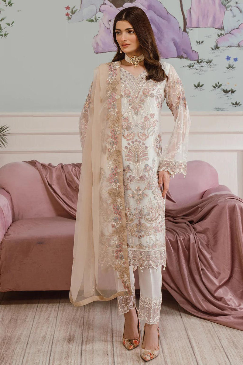 Libas 142 Embroidered Chiffon Ready Made Suit - Al Libas Al Asri