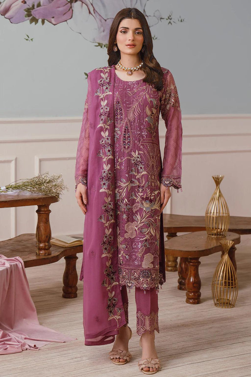 Libas 143 Embroidered Chiffon Ready Made Suit - Al Libas Al Asri