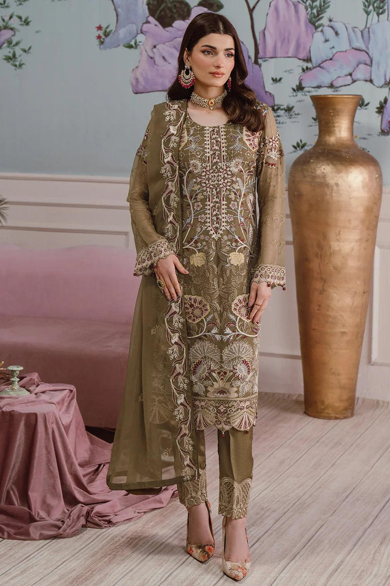 Libas 144 Embroidered Chiffon Ready Made Suit - Al Libas Al Asri