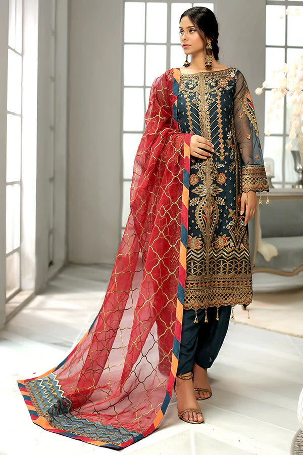 Libas Embroidered Organza Ready Made 42