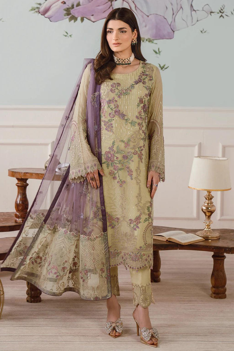 Libas 146 Embroidered Chiffon Ready Made Suit - Al Libas Al Asri