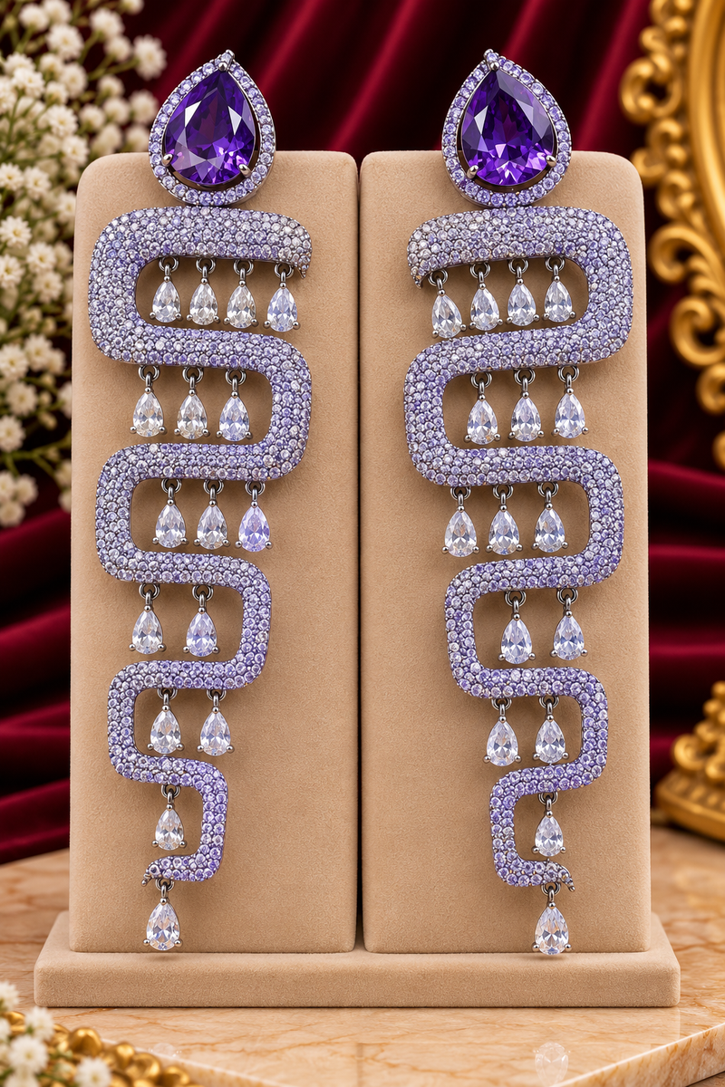 Turkish Zircon Oxidized Earrings 04