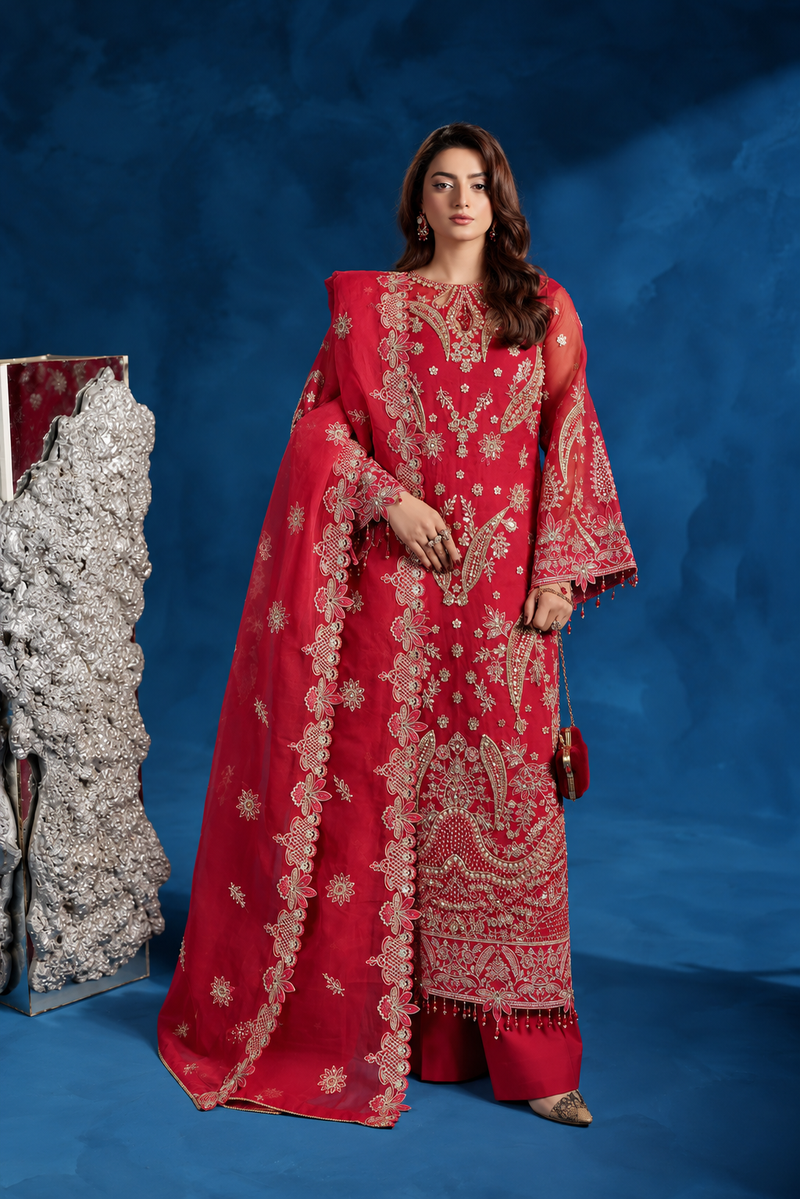 L-7008 EID New Arrivals Organza Hand Made With Full Lining
