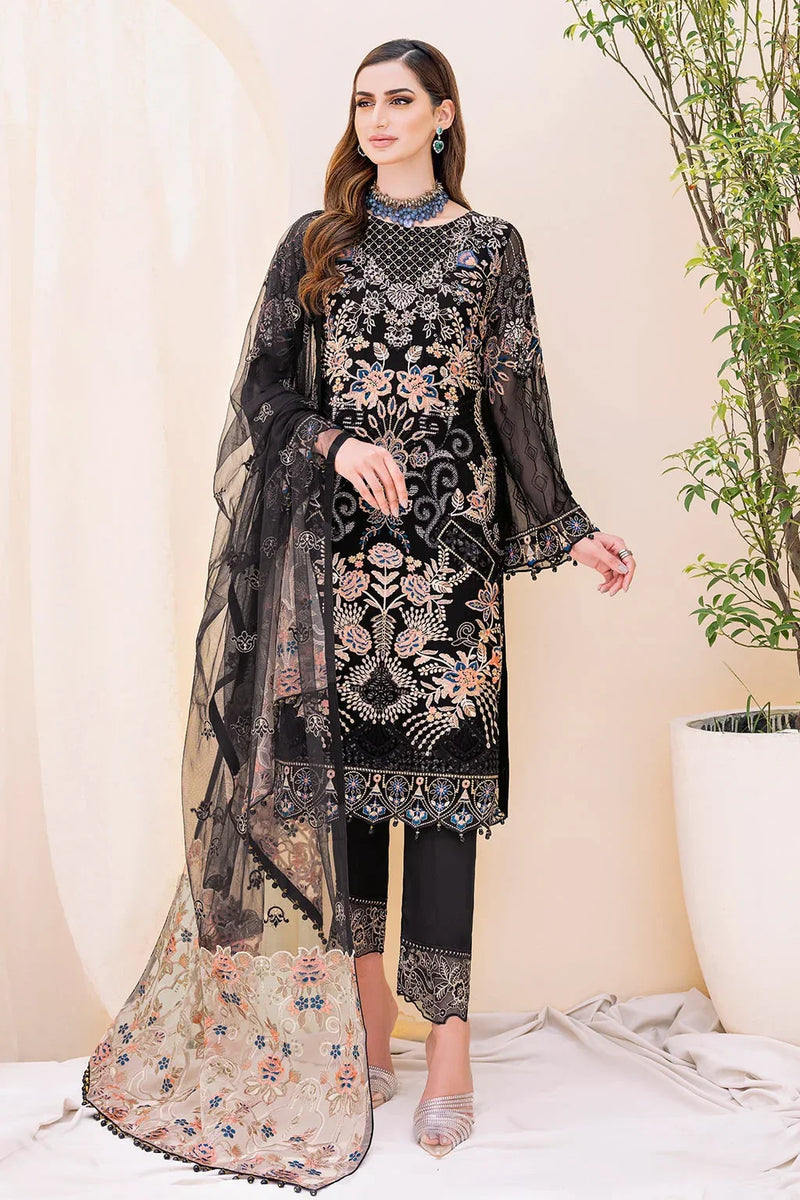 Libas Offer 107 Party Wear Chiffon Ready Made Suit