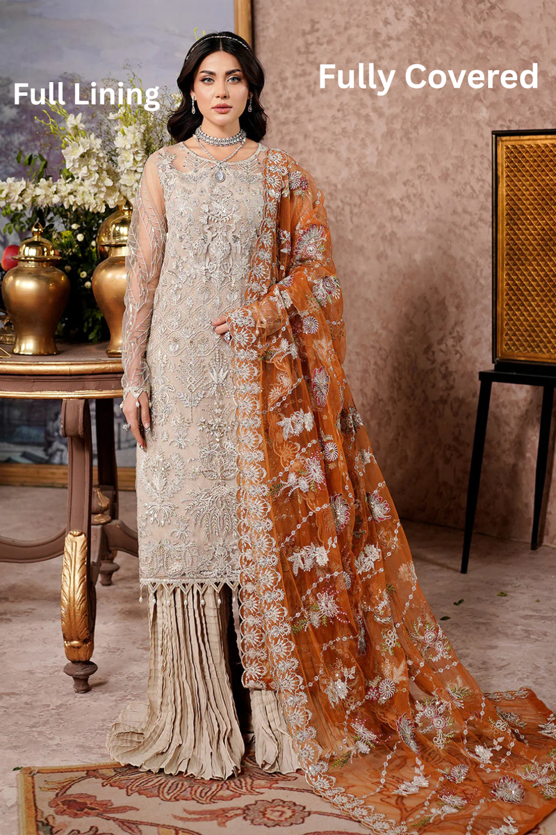 Libas Eid New Arrivals Embroidered Organza Full Lining Ready Made 5007