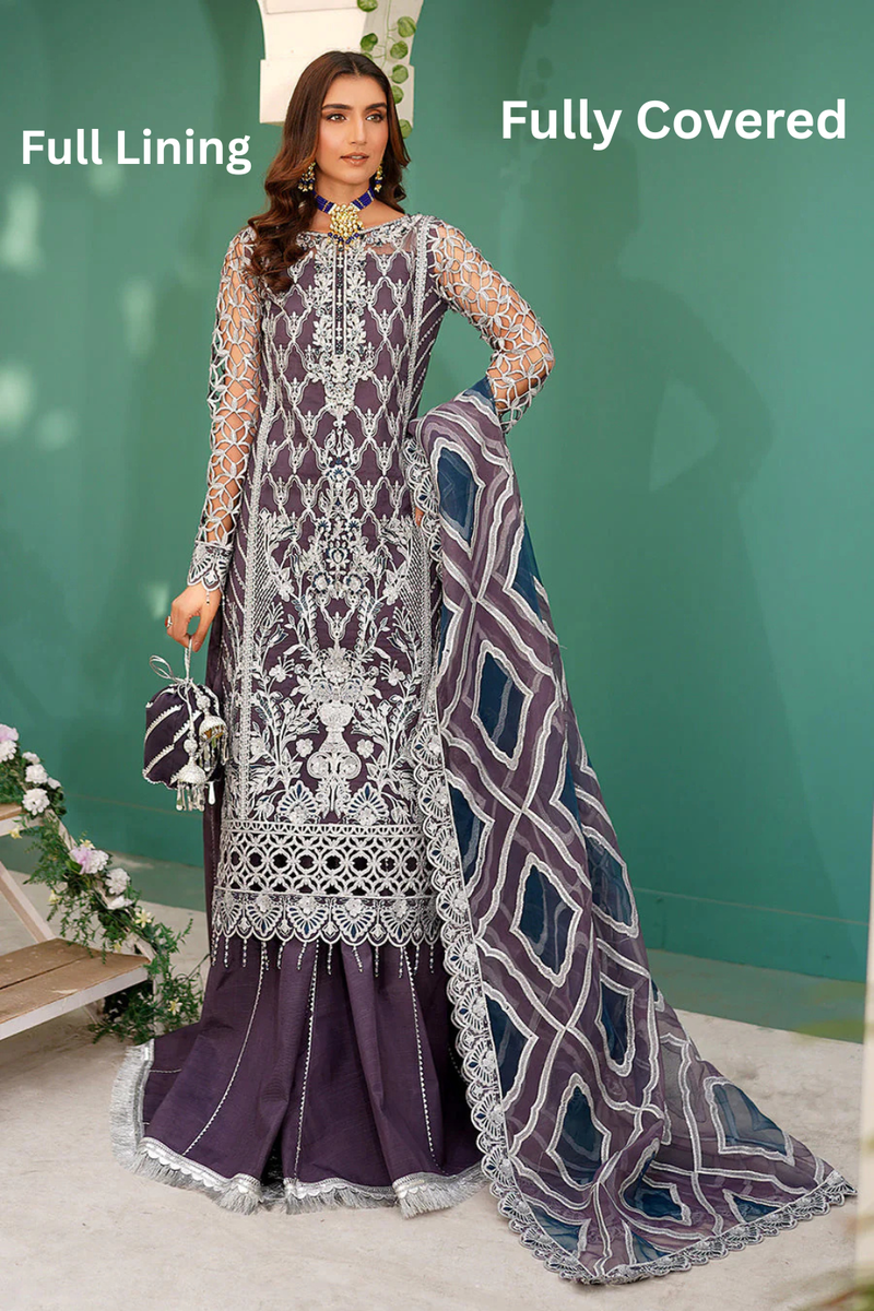 Libas Eid New Arrivals Embroidered Organza Full Lining Ready Made 5008