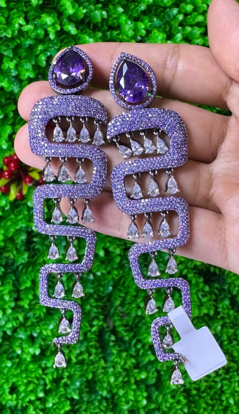 Turkish Zircon Oxidized Earrings 04