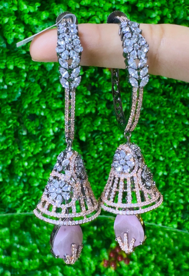 Turkish Zircon Oxidized Earrings 06