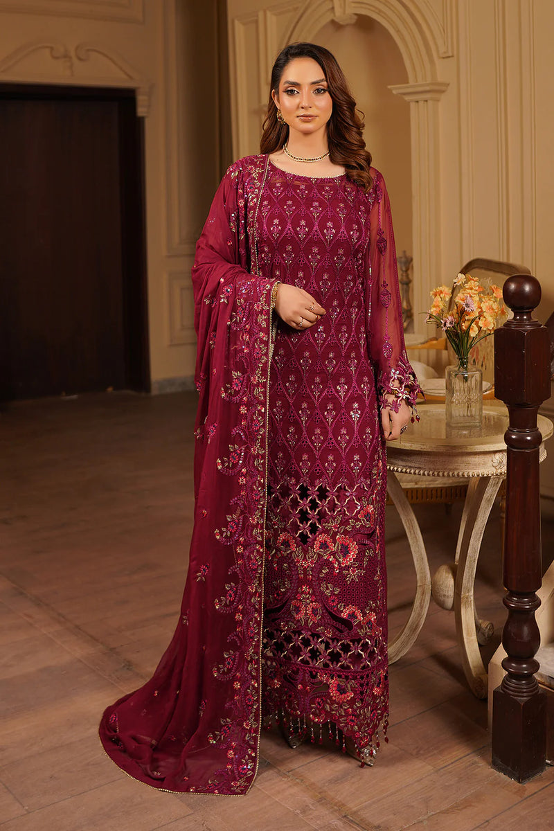 Libas Chiffon Heavy Embroidered Ready Made Full Lining 5007