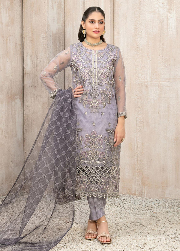 Z-276 Embroidered Organza Ready Made