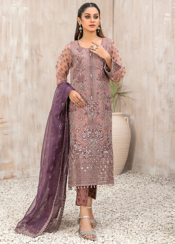 Z-280 Embroidered Organza Ready Made